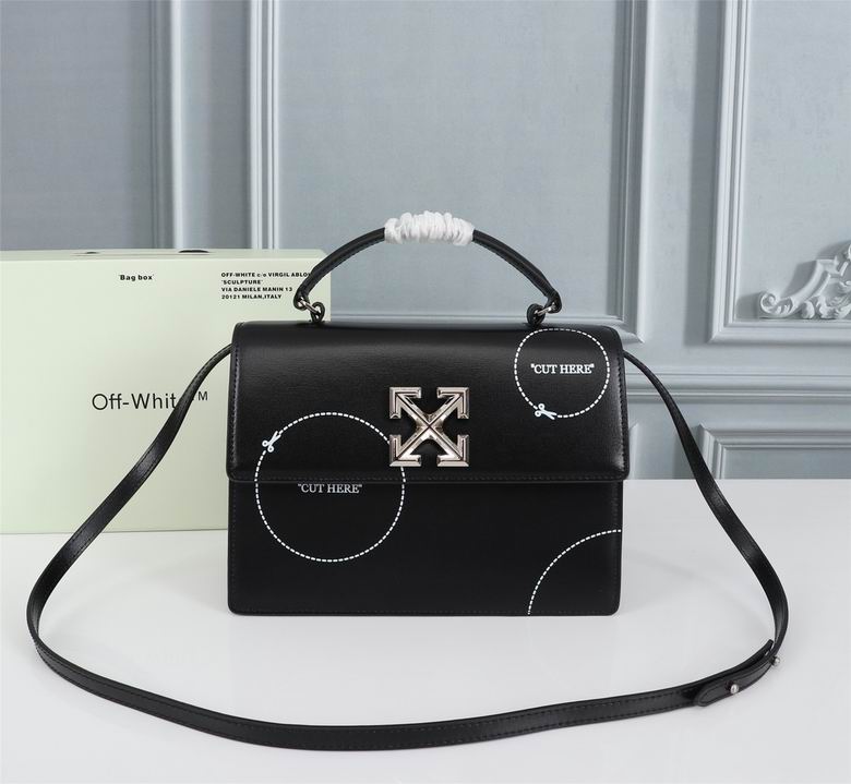 Borsa in pelle Off-White nero