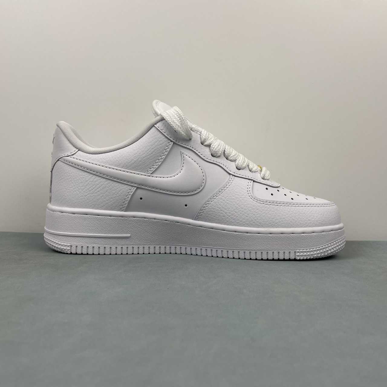 Nike Air Force 1 White Low '07 Next Nature Triple White Bulbous Swoosh