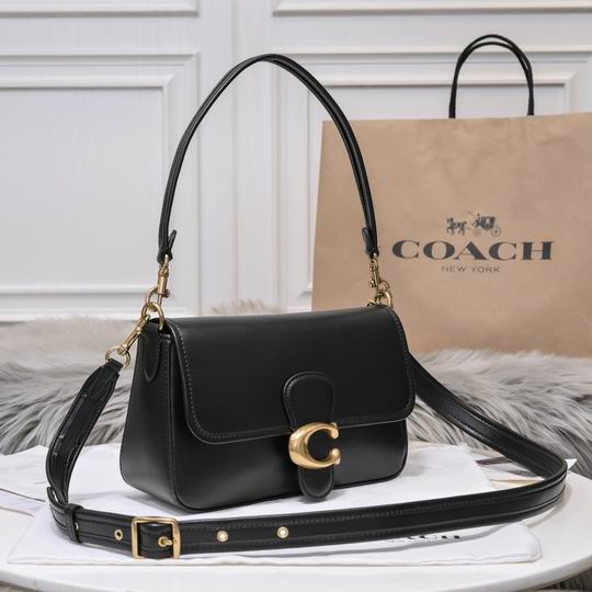 Borsa in pelle Coach nero con tracolla e zip esterna