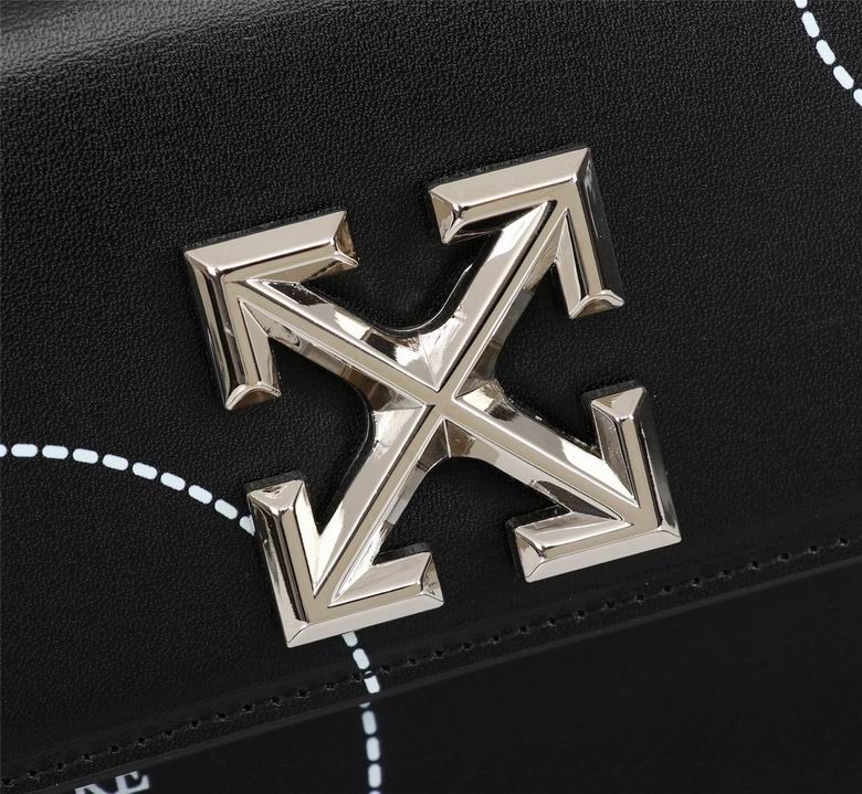 Borsa in pelle Off-White nero