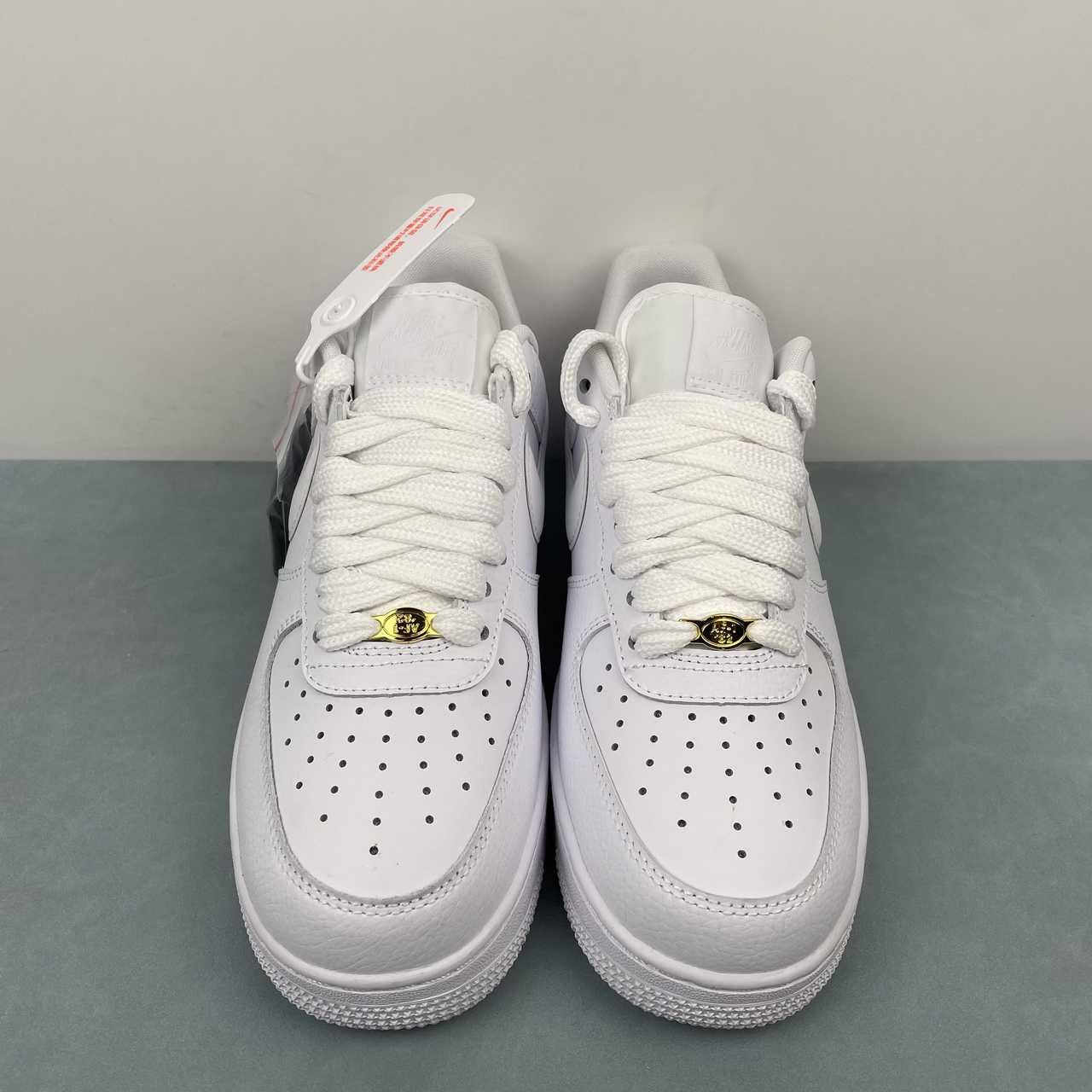 Nike Air Force 1 White Low '07 Next Nature Triple White Bulbous Swoosh