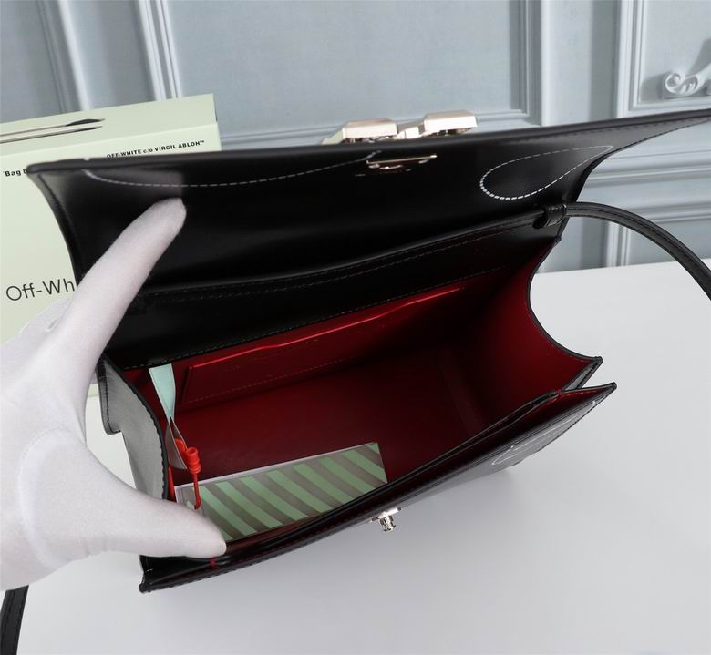 Borsa in pelle Off-White nero