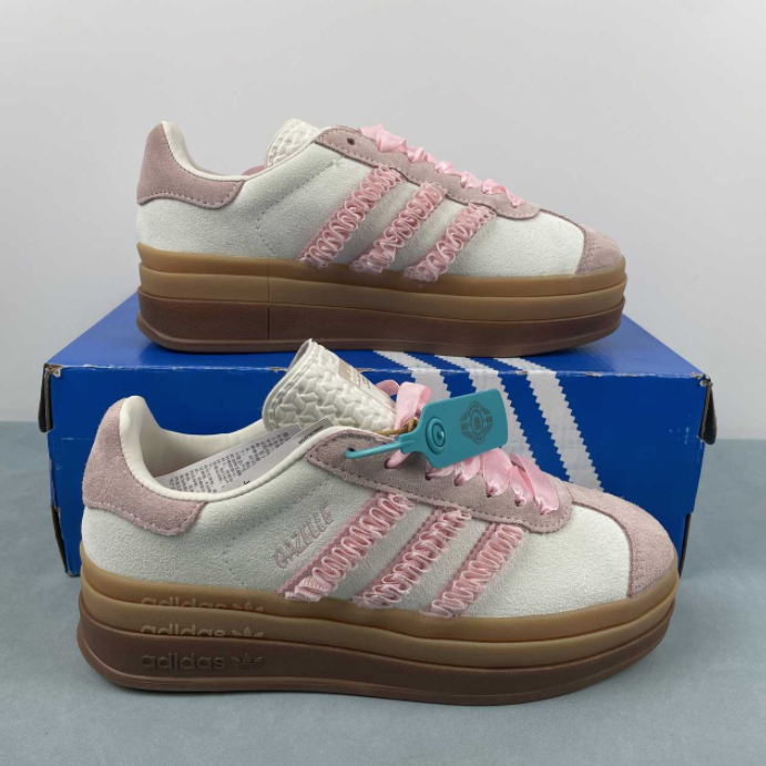 Adidas Originals Gazelle Bold bianco rosa ricamo