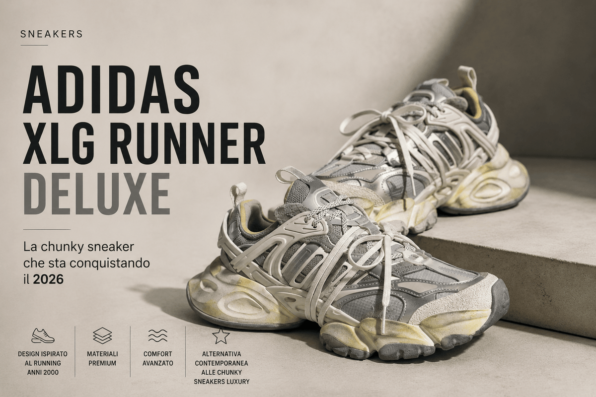 Adidas XLG Runner Deluxe: la sneaker chunky che rappresenta l'alternativa contemporanea alle Balenciaga - VIBES MILANO
