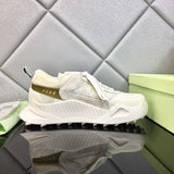 Off-White sneakers in pelle colore bianco con inserto verde