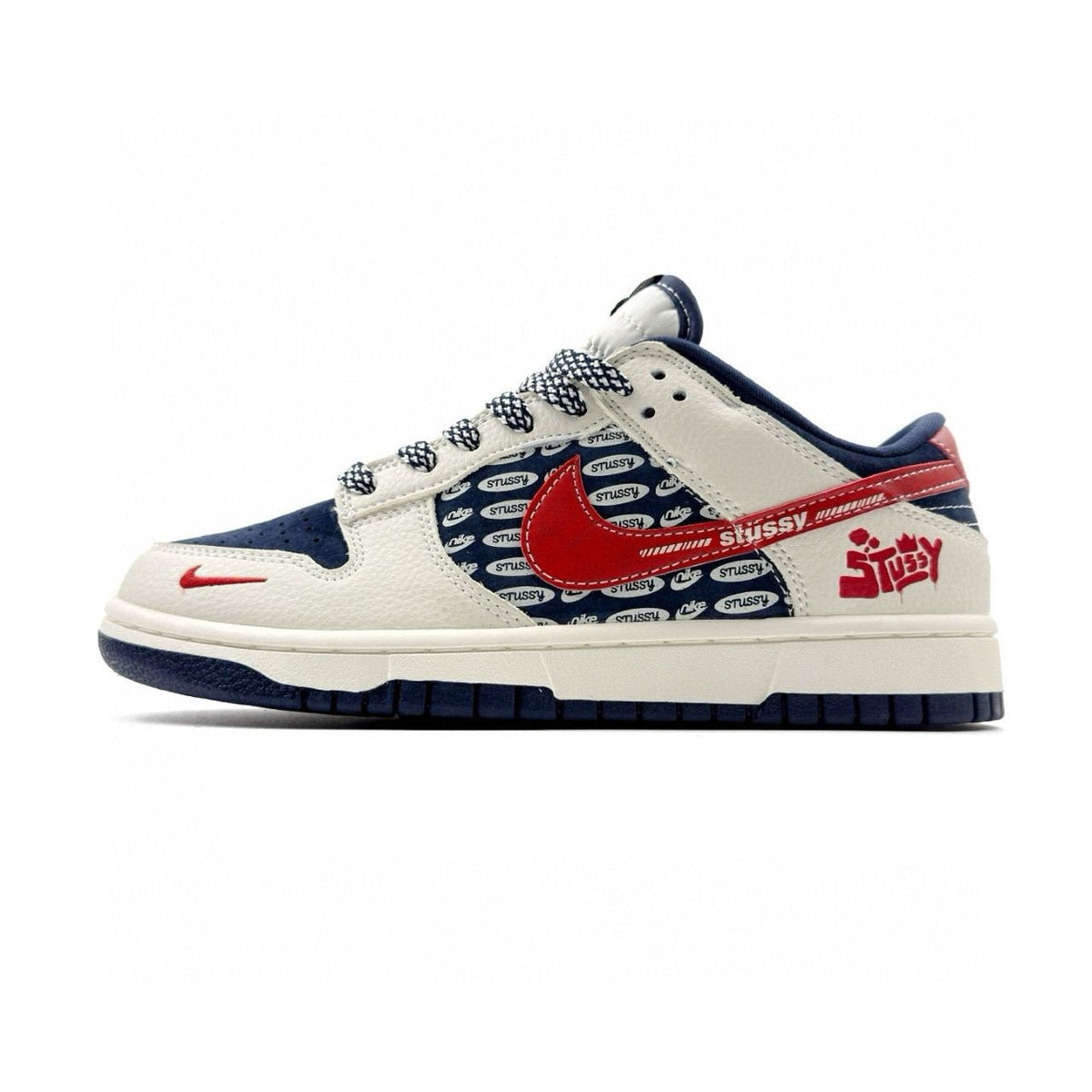 Nike Dunk Low Stussy White Blue Red | Sneakers Iconiche Rétro e Streetwear