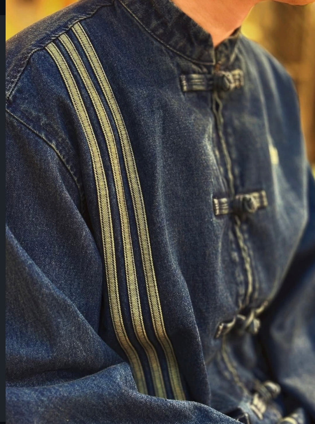 Adidas Chinese Track Top 3.0 giacca in denim blue - VIBES MILANO