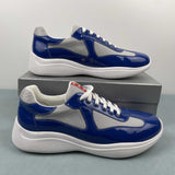 Prada sneakers America's Cup in vernice e tessuto bike blue