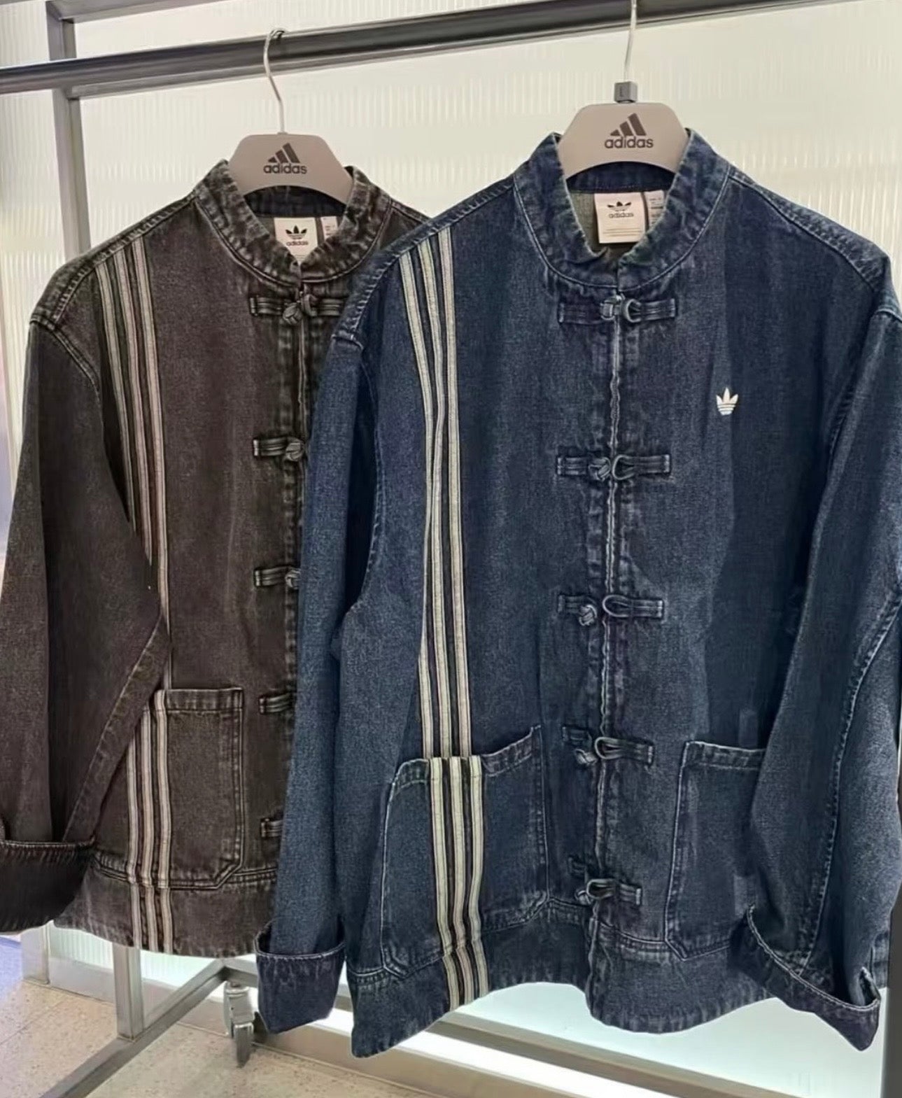 Adidas Chinese Track Top 3.0 giacca in denim grigio - VIBES MILANO