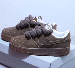 Nike Air Force 1 Brown Low Suede Custom Rope corda brown