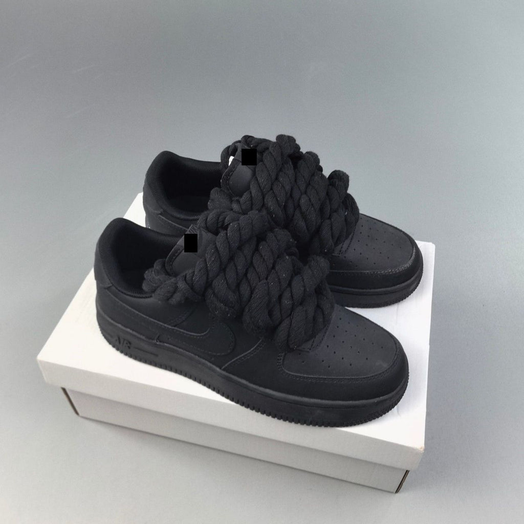 Nike Air Force 1 Black Low Custom Rope corda black