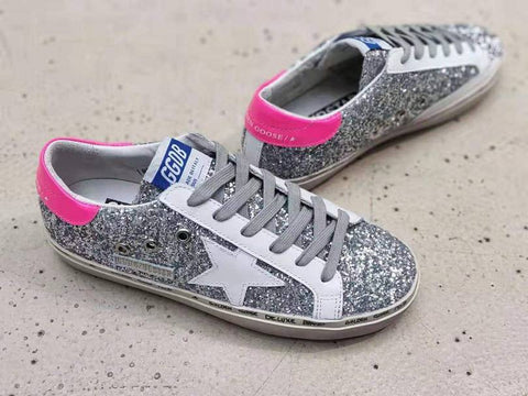 Golden Goose Superstar glitter grigio/rosa