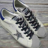 Golden Goose Superstar bianco inserti blu