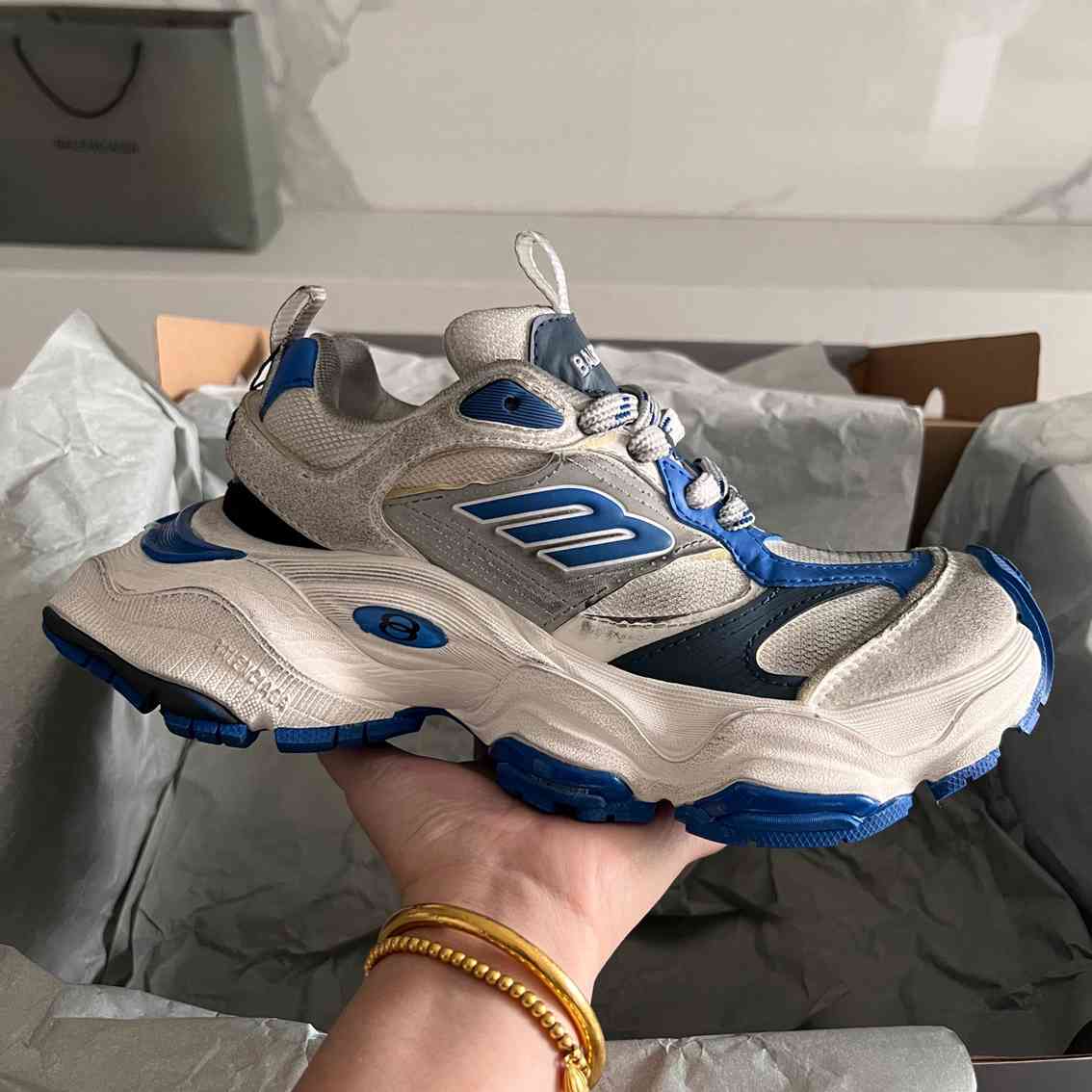 Balenciaga Sneakers Cargo bianco/blu