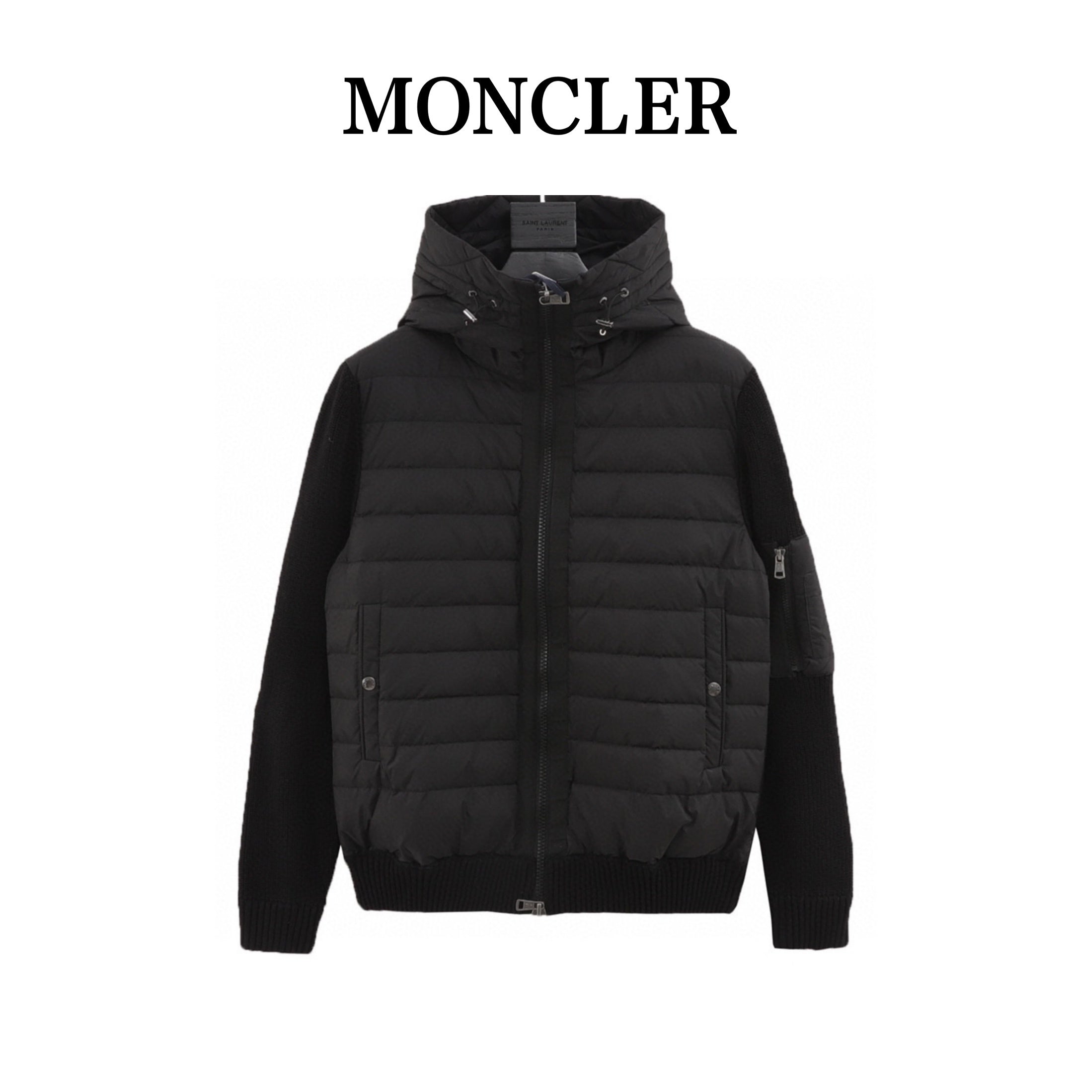 Cardigan Moncler in nylon e misto lana
