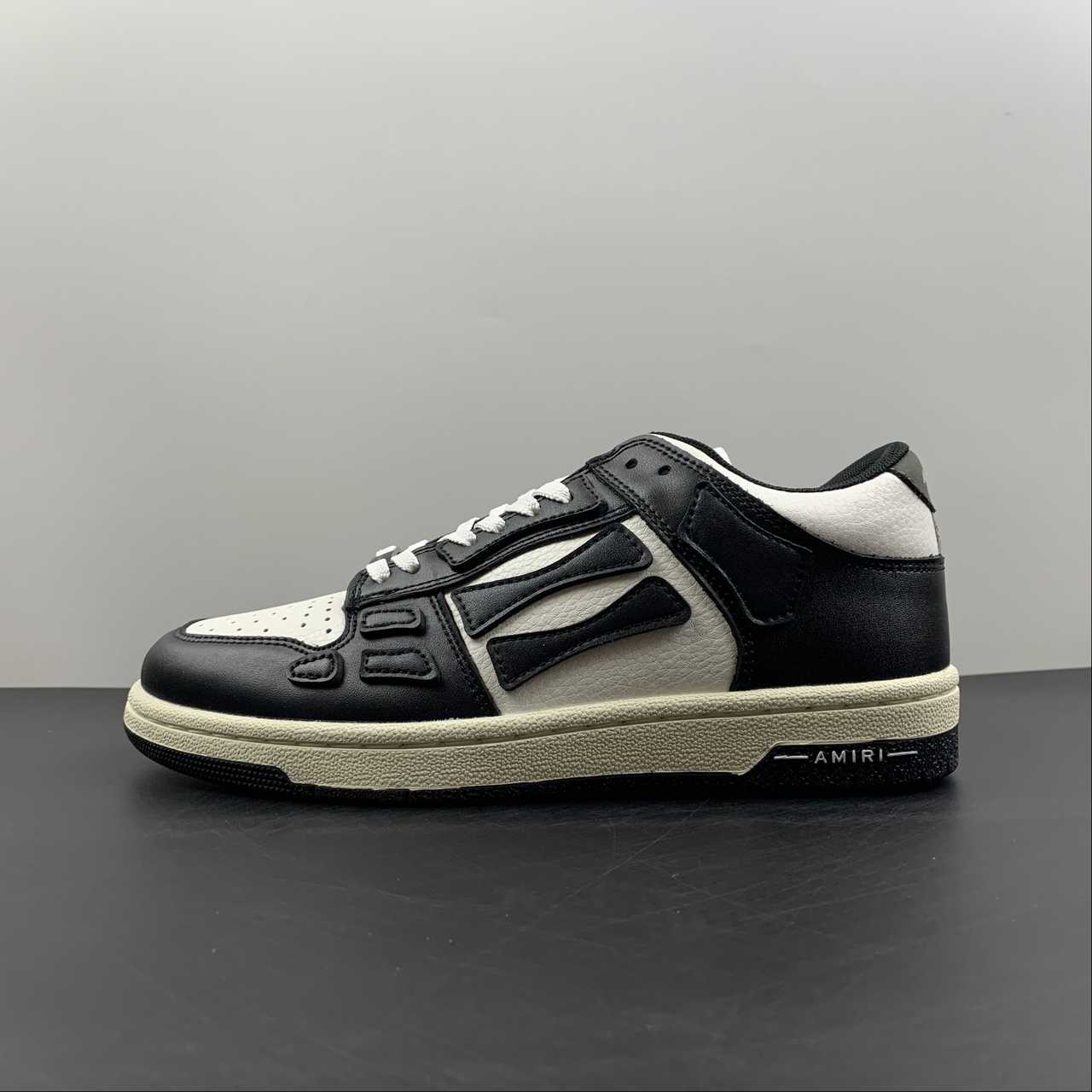 Amiri Skeleton Top Low nero bianco