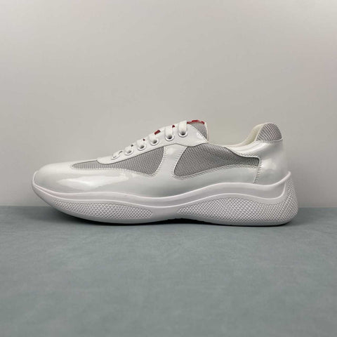 Prada sneakers America's Cup in vernice e tessuto bike bianco