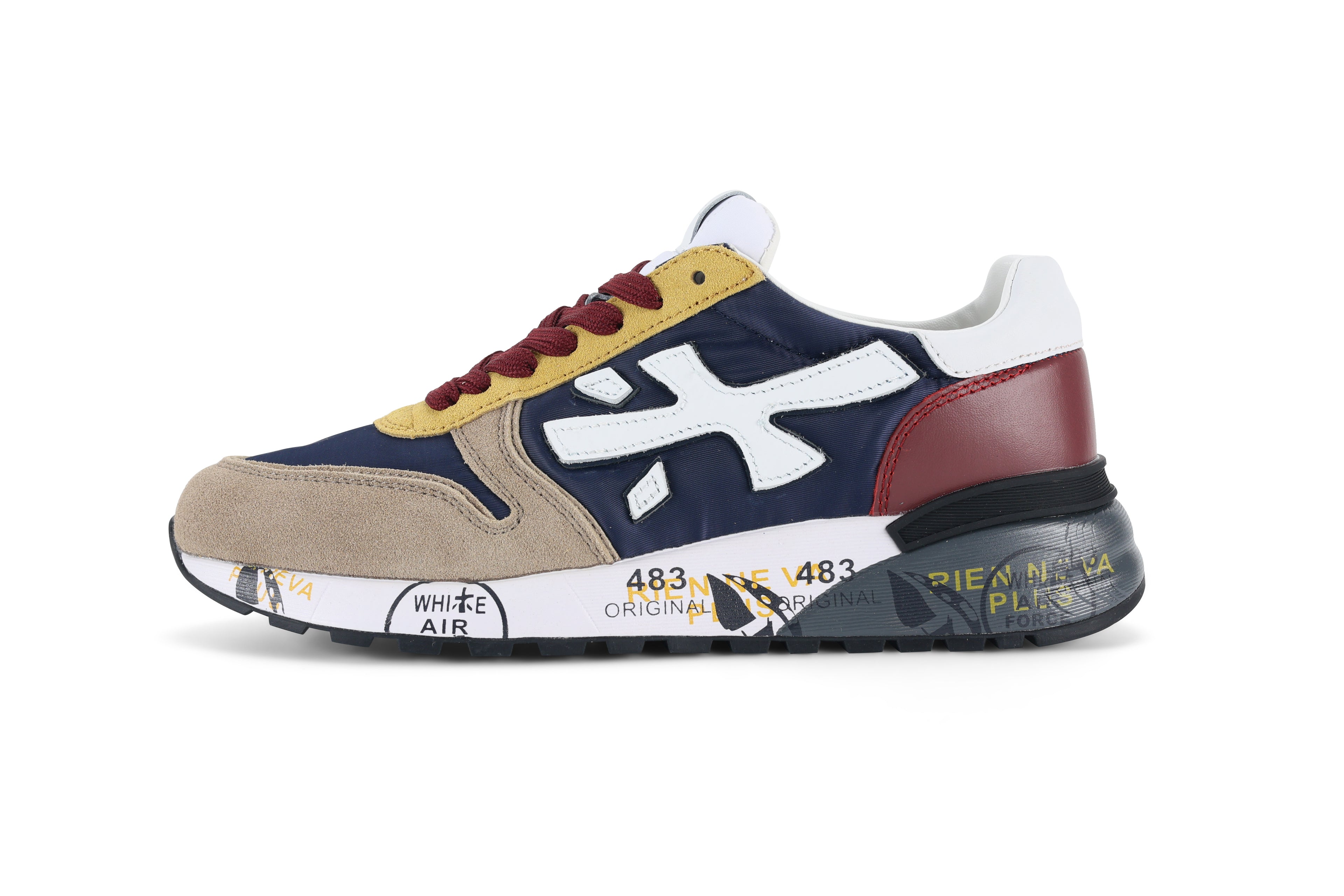 Premiata Mick sneakers blu beige giallo