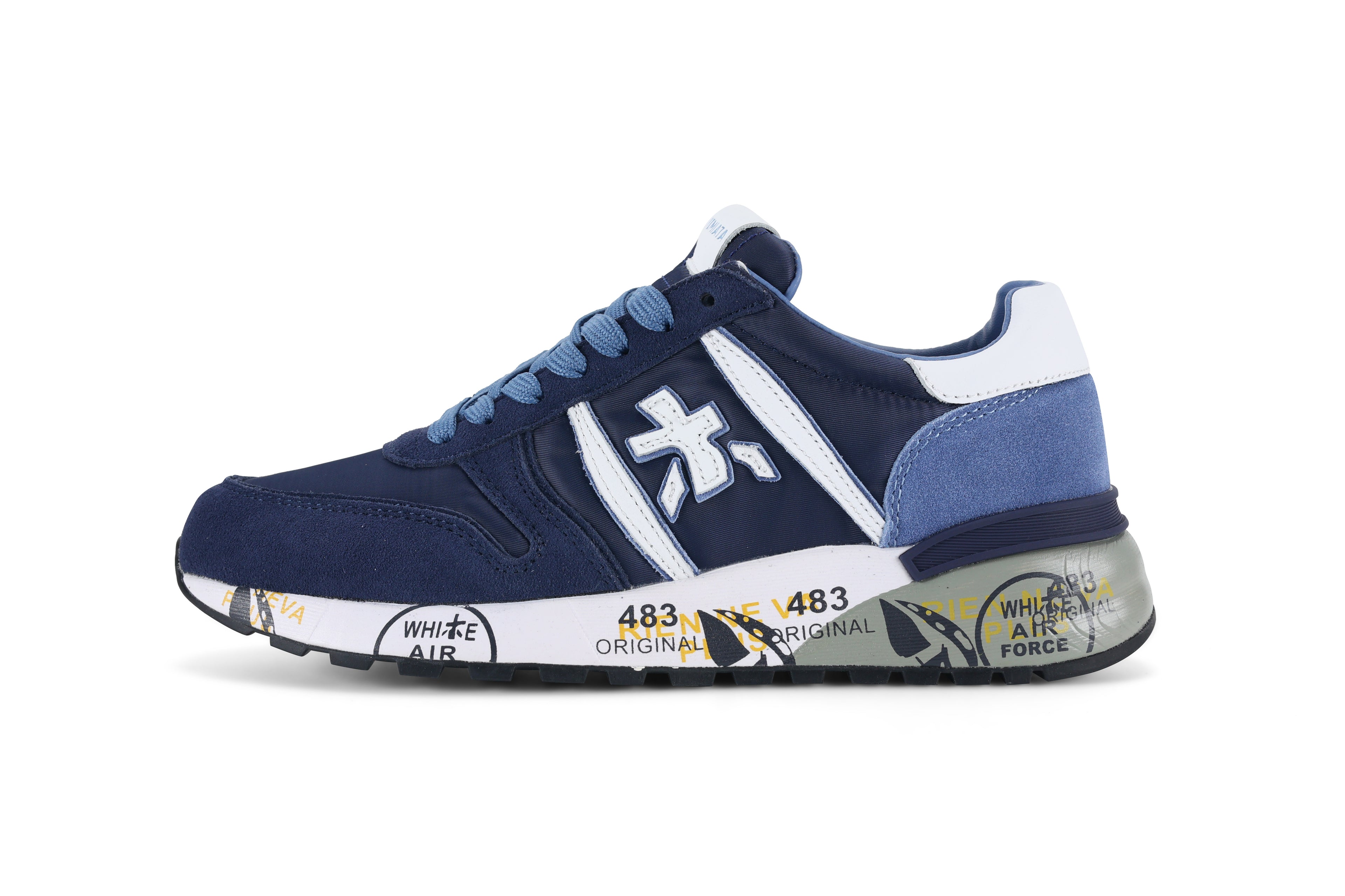 Premiata Lander sneakers suede blue celeste