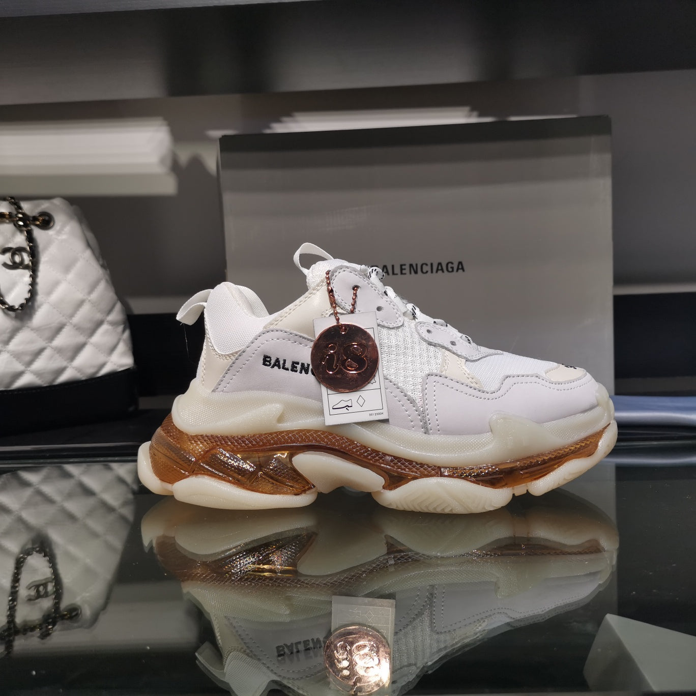Balenciaga Triple S sneakers white transparent bottom