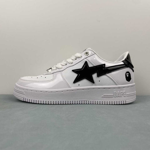 A Bathing Ape Sneakers da uomo in pelle verniciata Bape Sta bianco