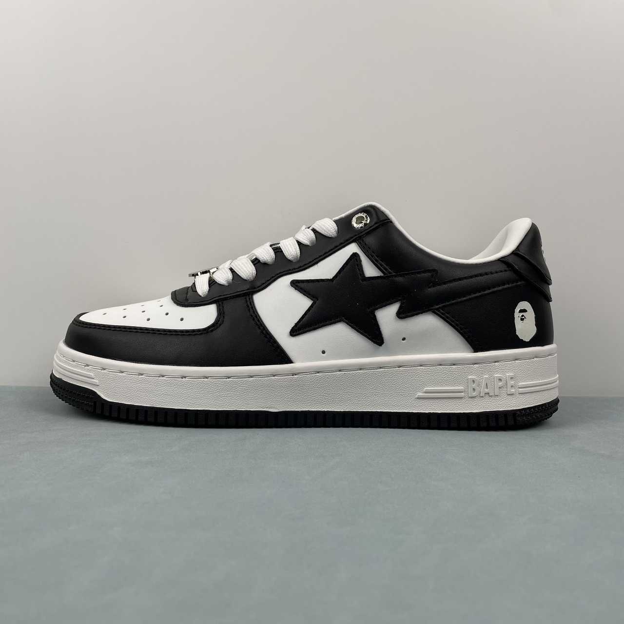 A Bathing Ape Sneakers da uomo in pelle verniciata Bape Sta bianco/nero