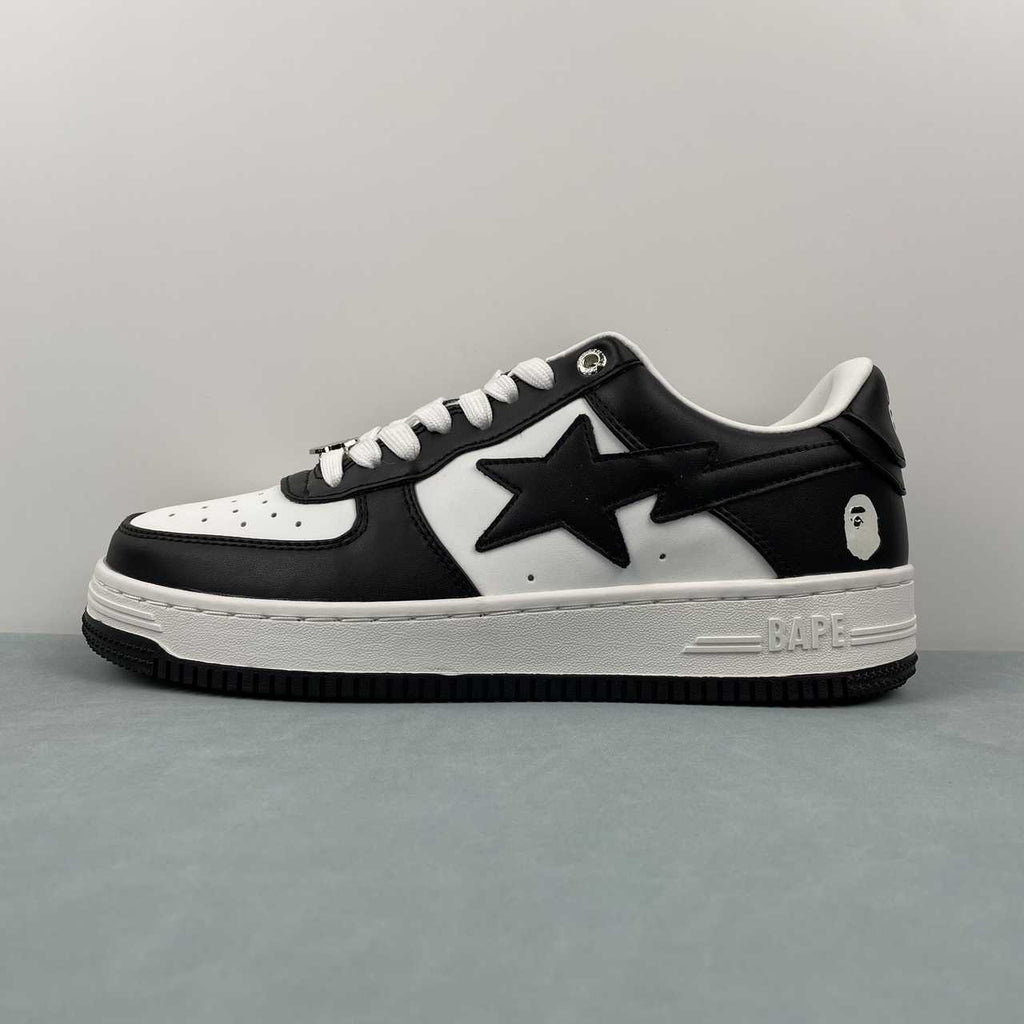 A Bathing Ape Sneakers da uomo in pelle verniciata Bape Sta bianco/nero