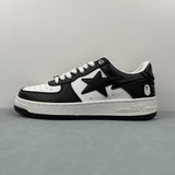 A Bathing Ape Sneakers da uomo in pelle verniciata Bape Sta bianco/nero