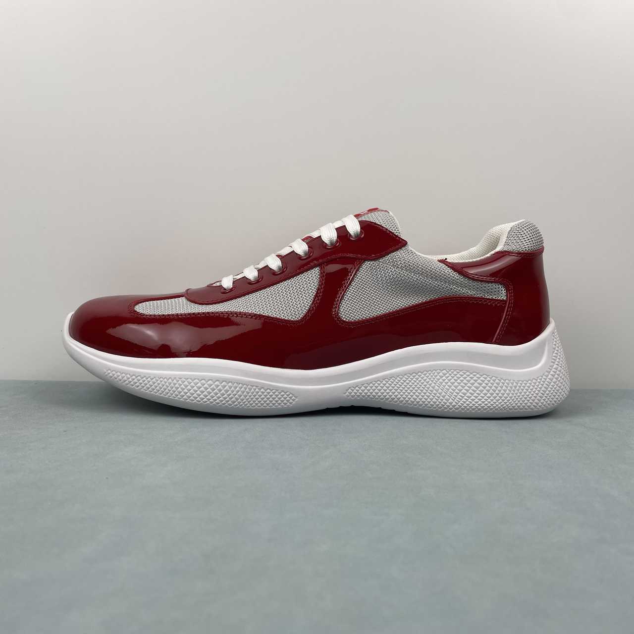 Prada sneakers America's Cup in vernice e tessuto bike rosso