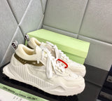 Off-White sneakers in pelle colore bianco con inserto verde