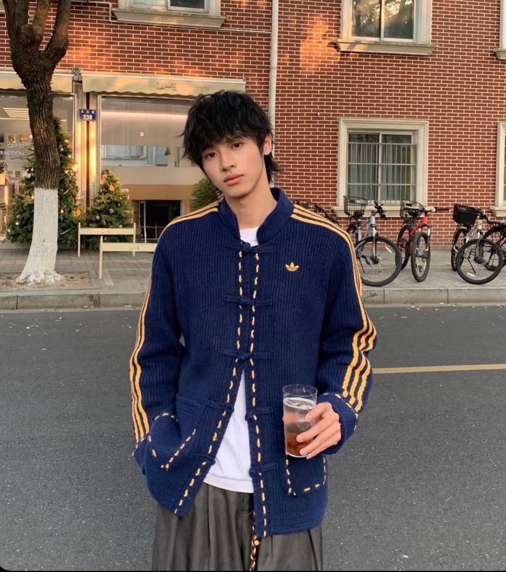 Adidas Originals Chinese New Year Knit Jacket blue - VIBES MILANO
