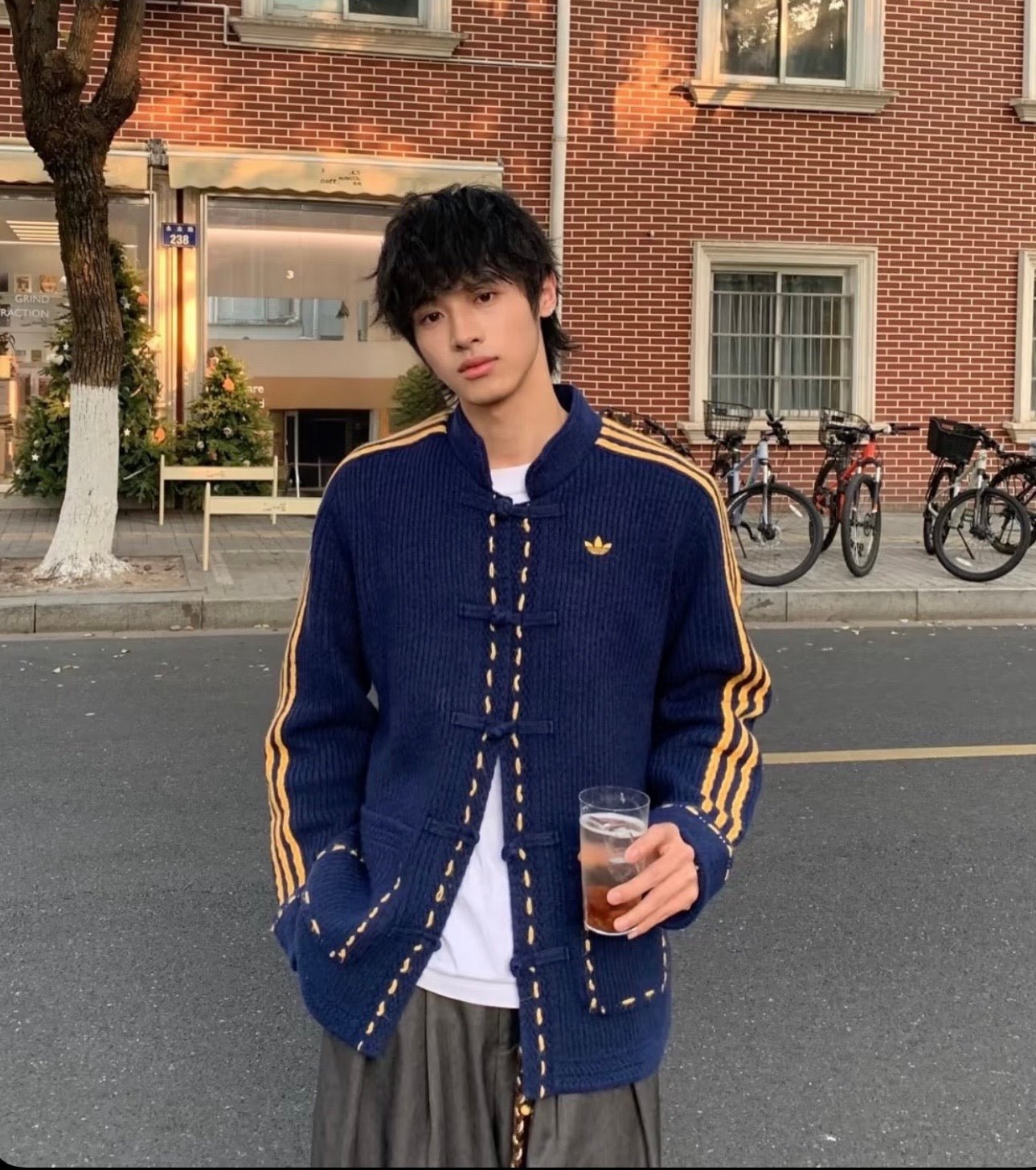 Adidas Originals Chinese New Year Knit Jacket blue - VIBES MILANO