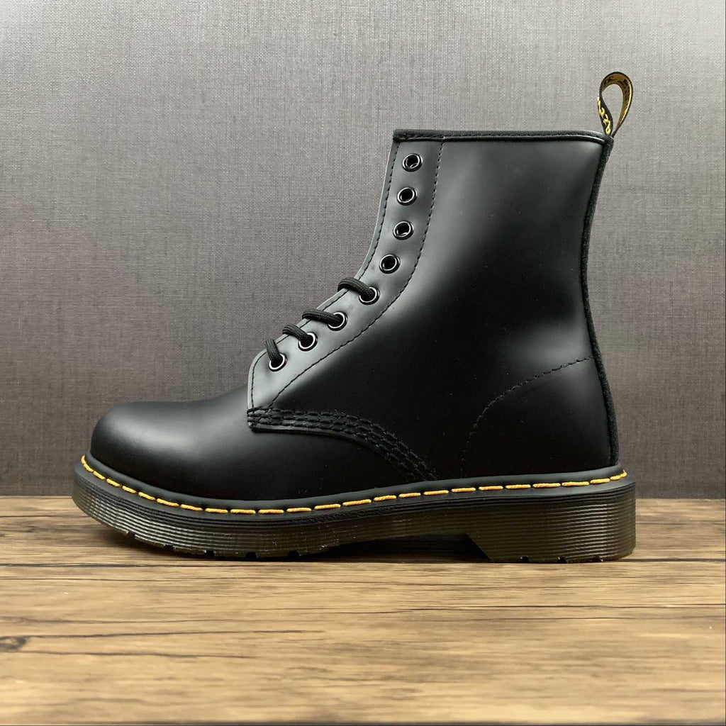 DR. MARTENS stivaletto anfibio nero stringato 1460 pelle liscia 11822006