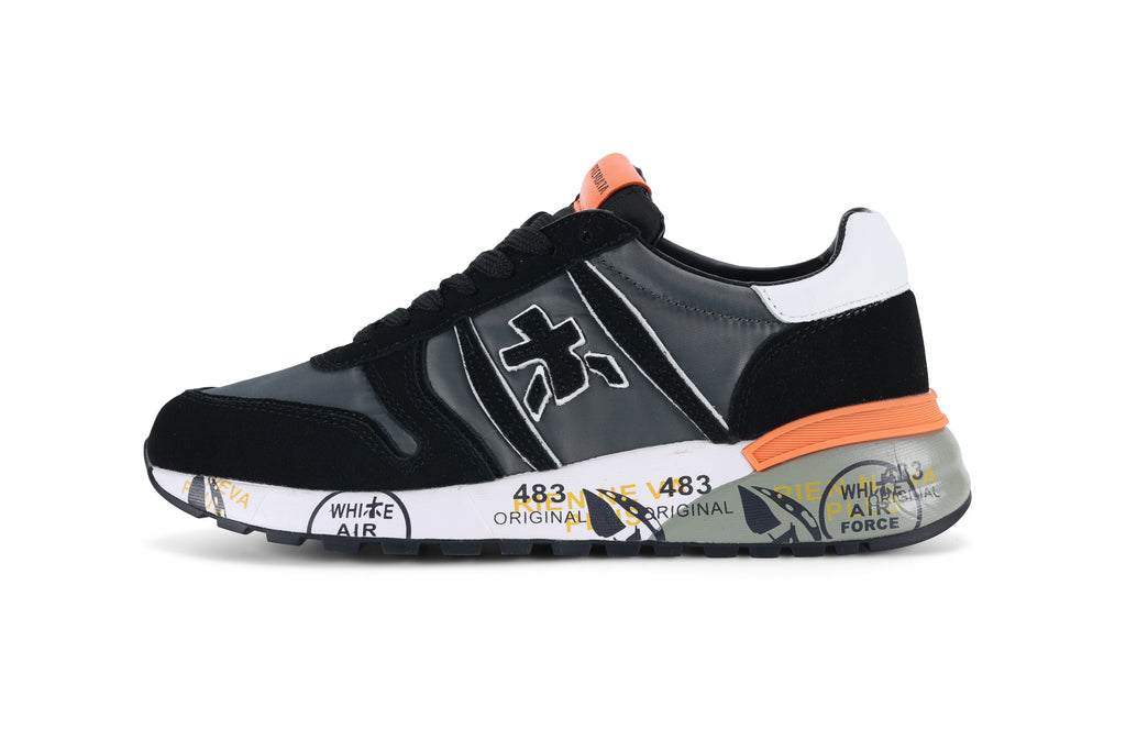 Premiata Lander sneakers suede nero grigio