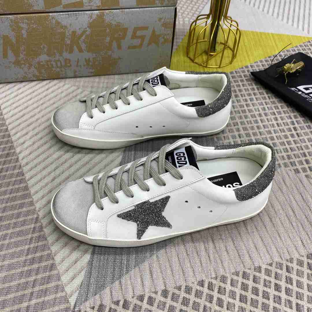 Golden Goose Superstar bianco grigio glitter