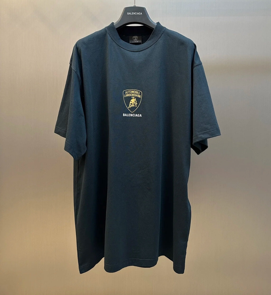 BALENCIAGA X LAMBORGHINI T-SHIRT OVERSIZE NERO DÉLAVÉ