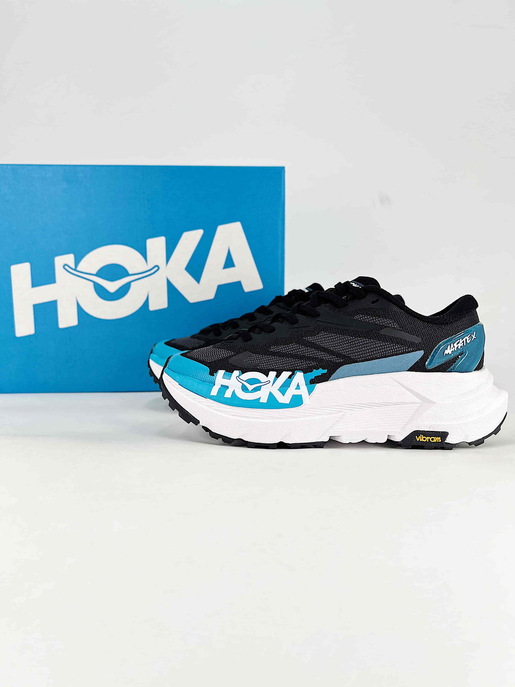 HOKA Mafate X blue bianco | Scarpe Trail Running con Piastra in Carbonio