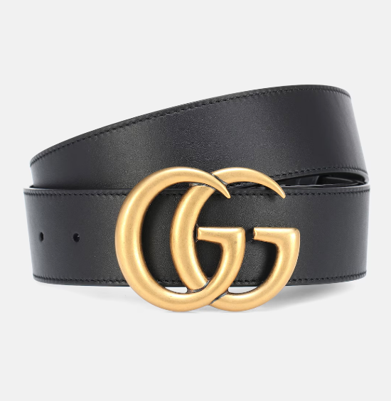 Cintura Gucci in vera pelle nera larghezza 4 cm.
