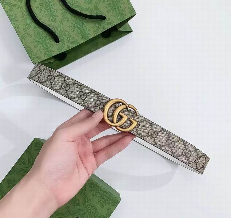 Cintura Gucci in vera pelle e tessuto GG logato larghezza 3