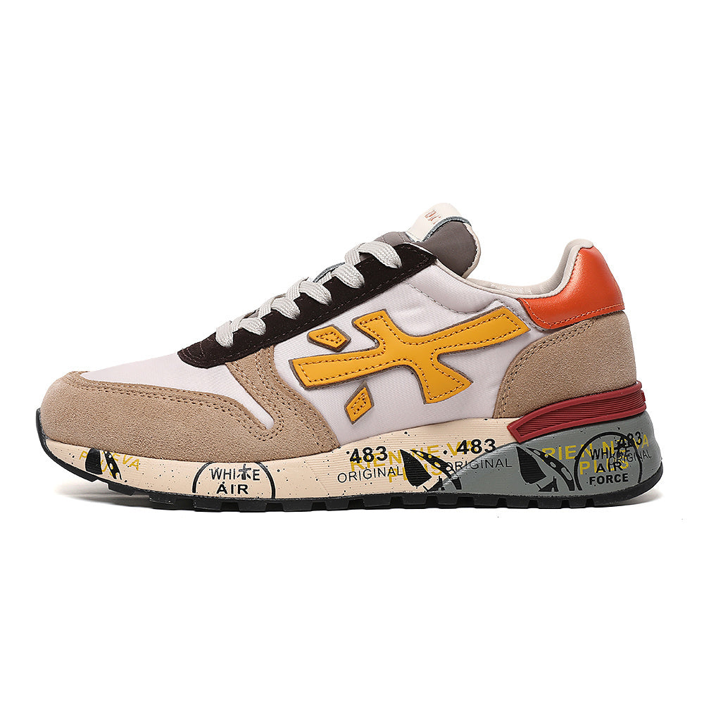 Premiata Mick sneakers suede beige marrone arancione