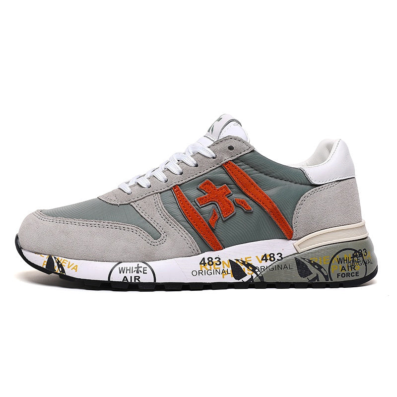 Premiata Lander sneakers suede grigio rosso