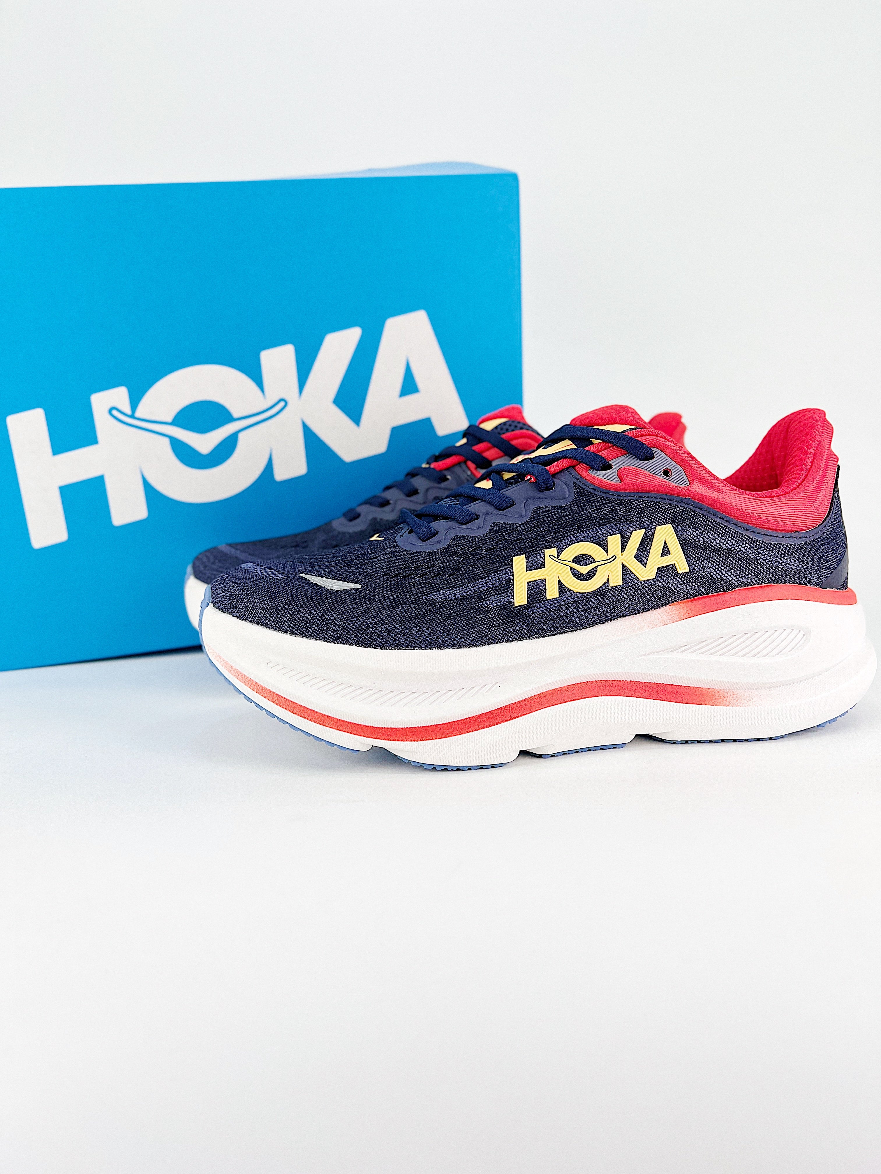 Hoka One Bondi 9 blue bianco rosso