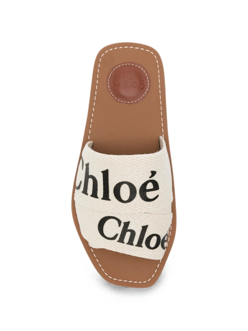 Chloé Woody Sandals Canvas bianchi