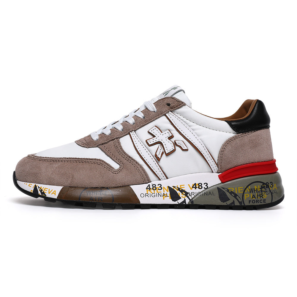 Premiata Lander sneakers suede bianco tortora