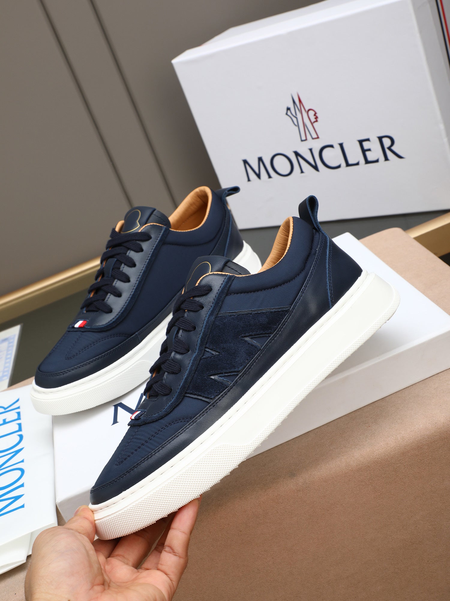Moncler unisex white sneakers