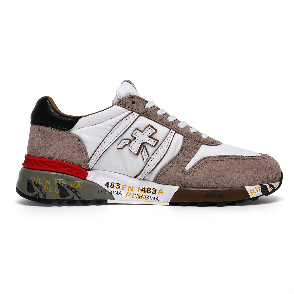Premiata Lander sneakers suede bianco tortora