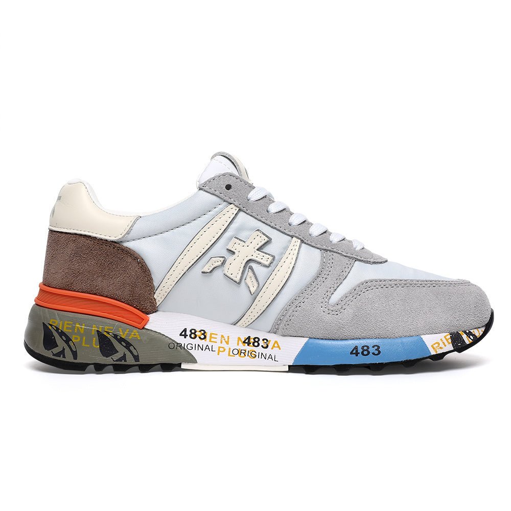 Premiata Lander sneakers suede grey brown - VIBES MILANO