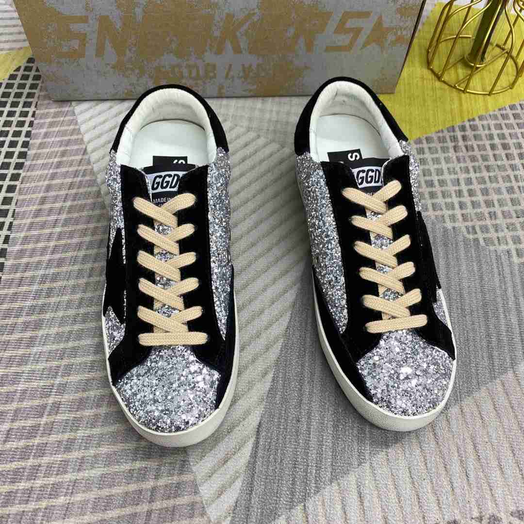 Golden Goose Superstar glitter argento nero