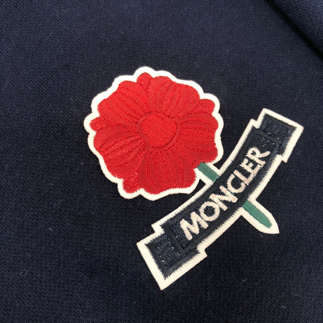 Felpa Moncler con cappuccio e zip lunga. 100% cotone