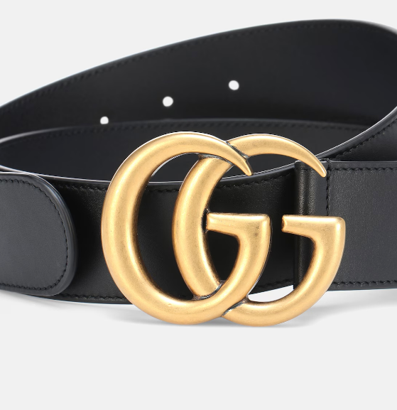 Cintura Gucci in vera pelle nera larghezza 4 cm.